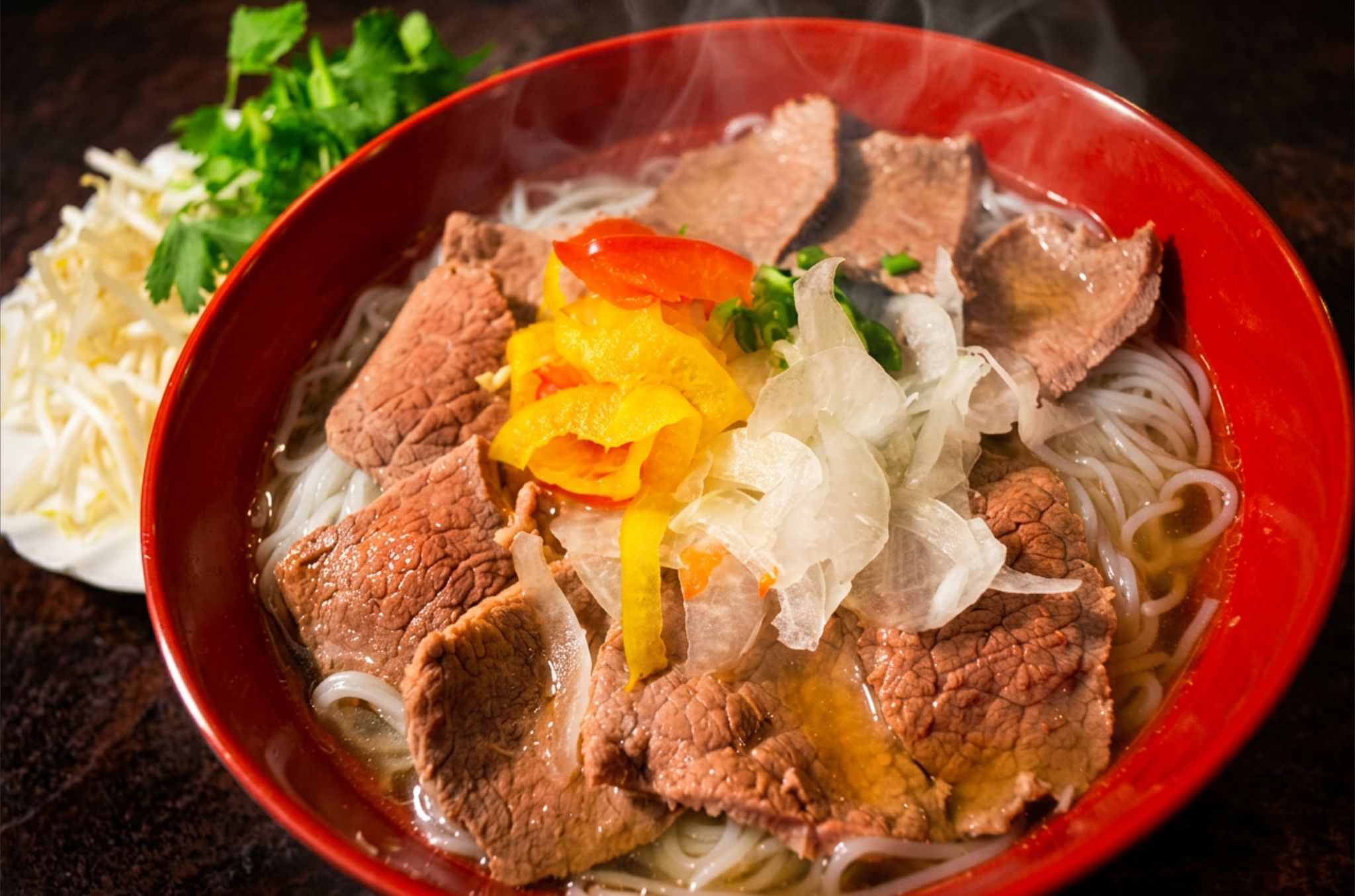 Beef pho bowl at Hearth Bowl