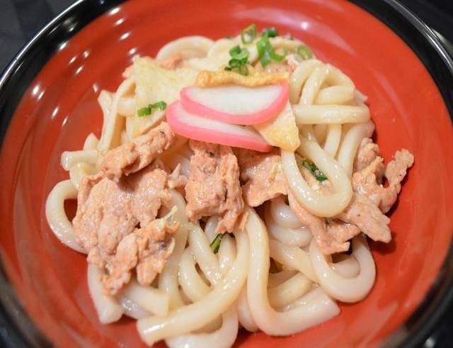Bibim udon with pork at Hearth Bowl