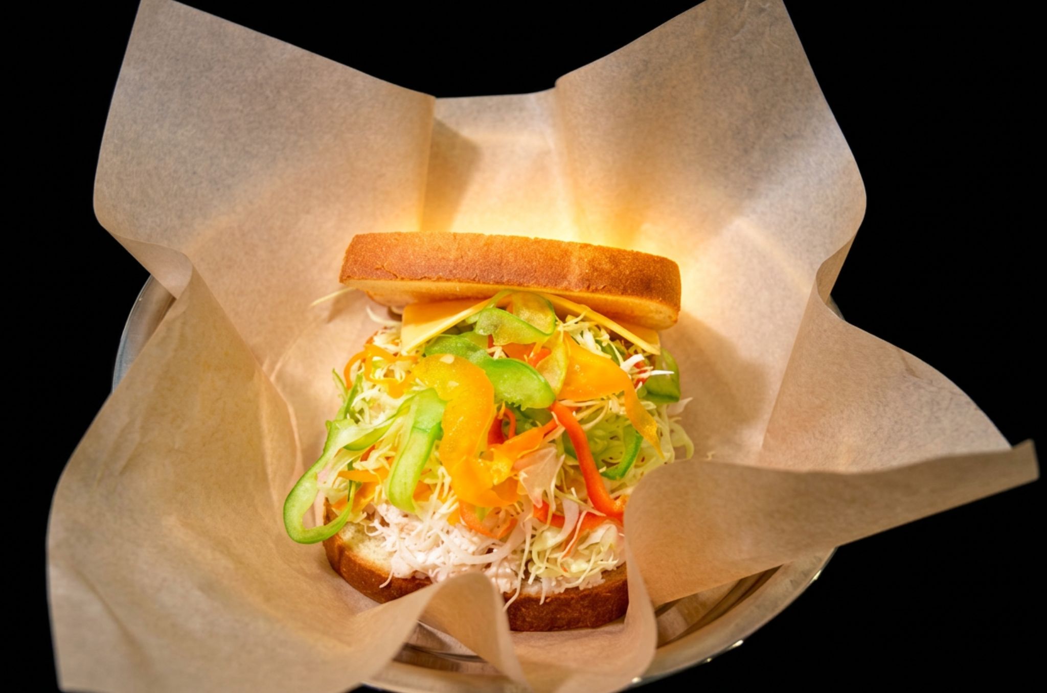 Chicken sandwich at Hearth Bowl