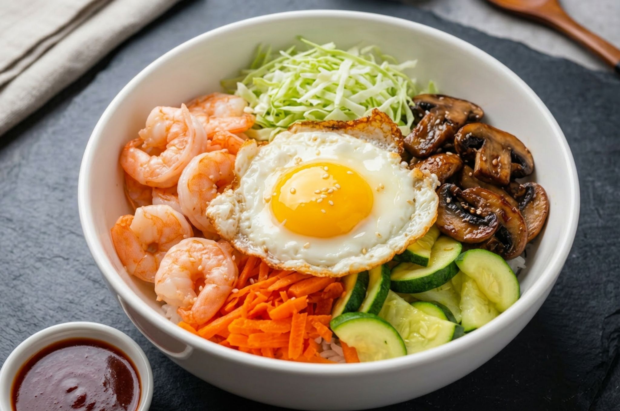Japanese bibimbap bowl at Hearth Bowl