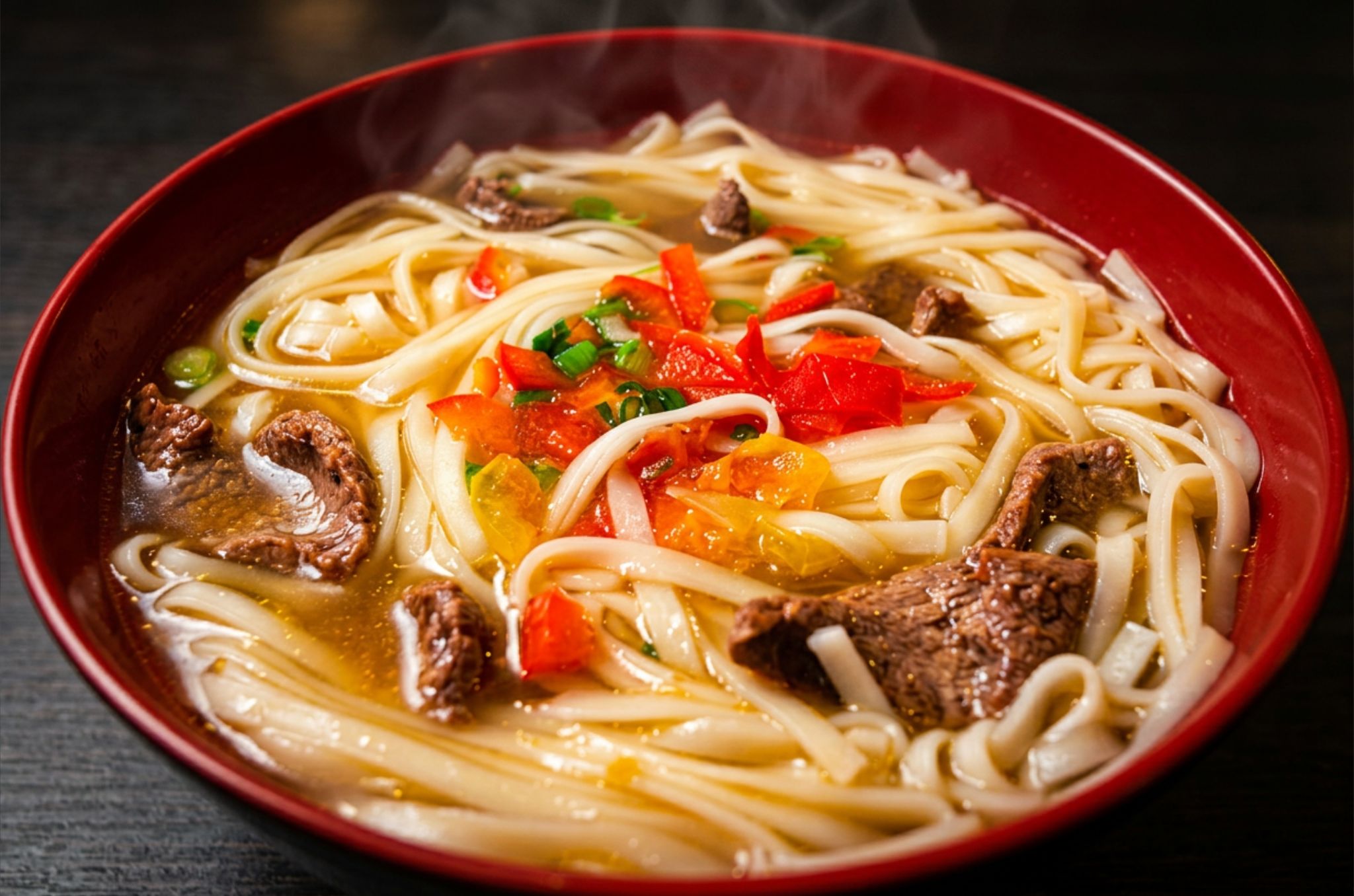 Korean beef kalgoogsoo bowl at Hearth Bowl