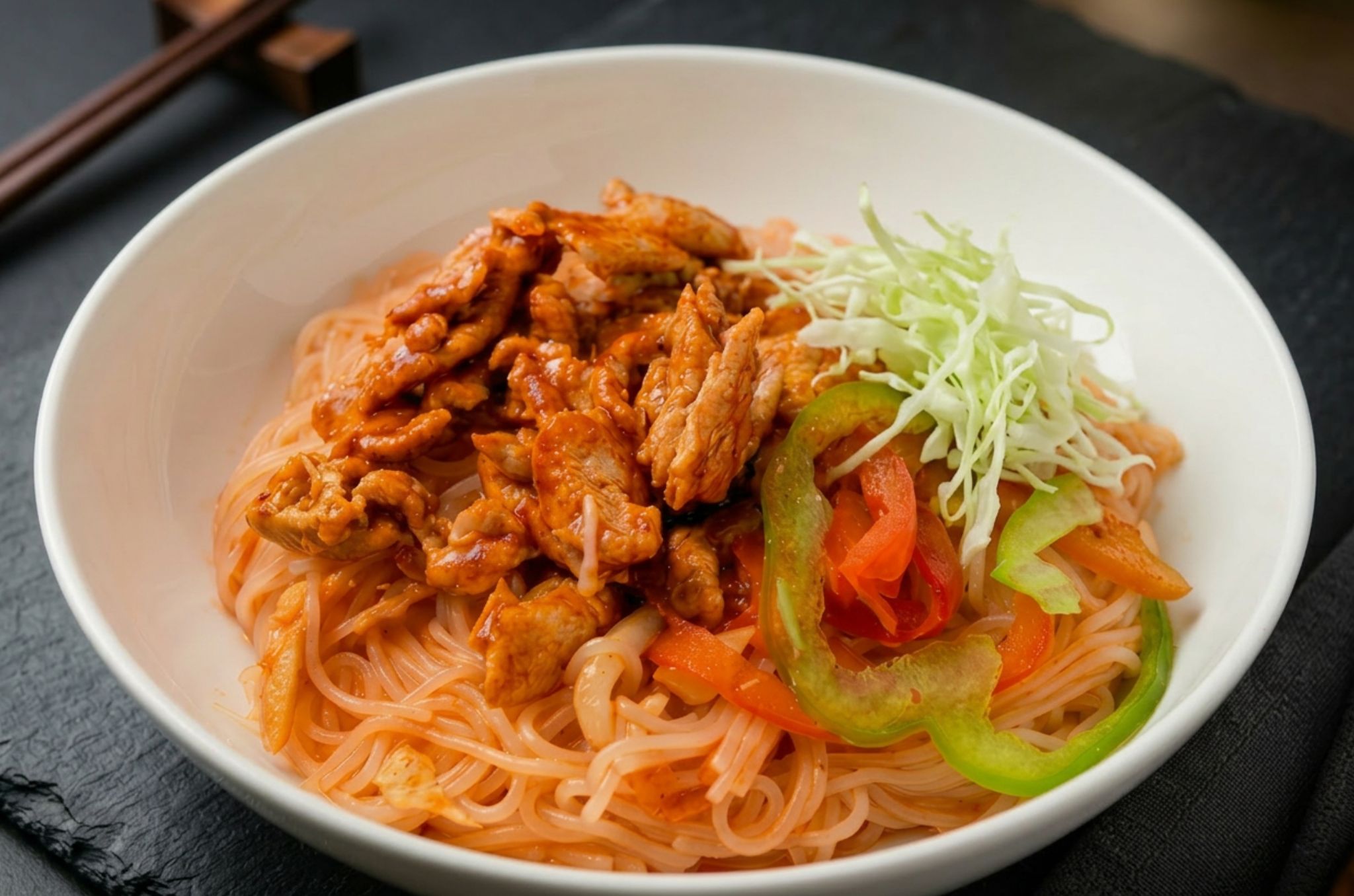 Pork mixed noodles at Hearth Bowl